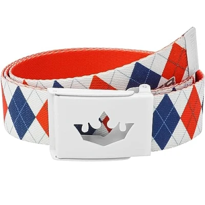 Image of Meister Player Golf Webbing Belt Adjustable &amp; Reversible Royal Argyle
