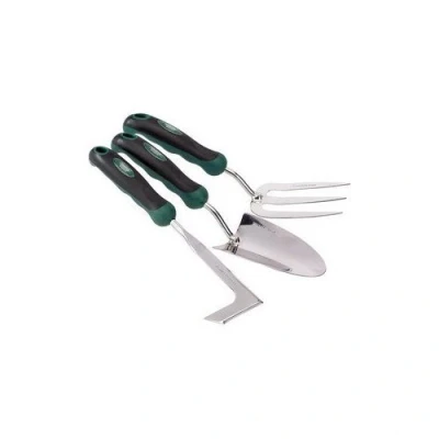 Image of Draper 27436 Expert Stainless Steel HD Soft Grip Fork/Trowel/Weeder Set, 3 Pieces