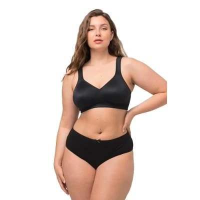 Image of Ulla Popken Women&#039;s Underwired Bra, Black (Schwarz 10), 52D