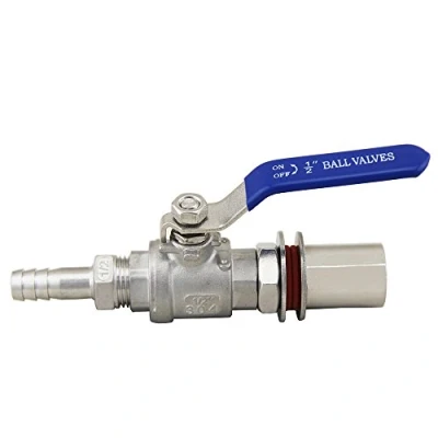 Image of 1/2&quot; Stainless Steel Weldless Compact Ball Valve &amp; Barb Homebrew Beer Kettle Pot
