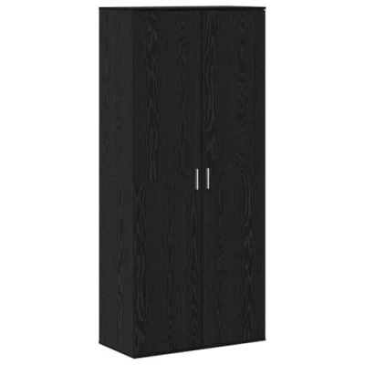 Image of vidaXL Highboard Black Oak 80x39x178 cm Engineered Wood