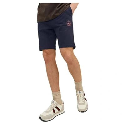 Image of JACK &amp; JONES Men&#039;s Jpstshark Sweat Shorts, Blazer Navy, S