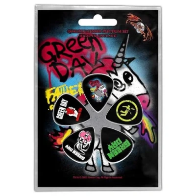 Image of Green Day Guitar Picks Father of All Official Black 5 pack Plectrum One Size