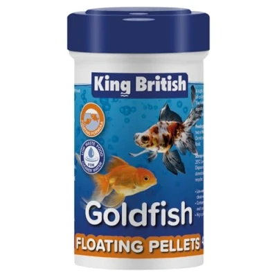Image of King British Goldfish Floating Pellets 42g Multi Vitamin Complete Food Natural Ingredients Clear Water Formula Brings Fish to the surface For Coldwater