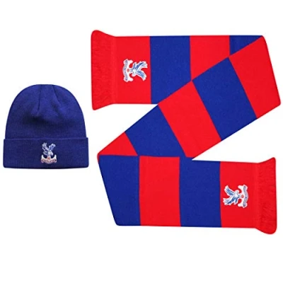 Image of Crystal Palace Football Fans Official Hat &amp; Scarf Gift Set (100% Acrylic)