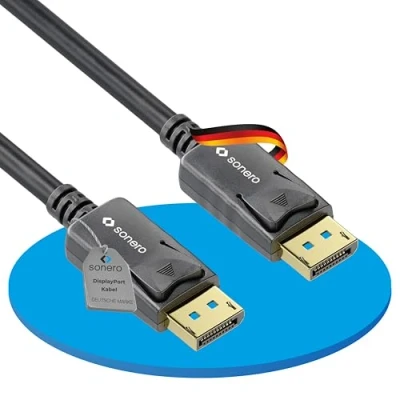 Image of Sonero® 3 m DisplayPort Cable 1.2, to DisplayPort, 4K 60 Hz, 2K 144Hz, Black