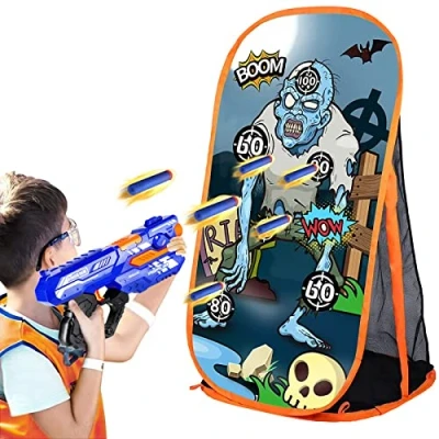 Image of Quanquer Shooting Game Targets Kids Boys Toys for Nerf Guns Zombie Target with Net Indoor Outdoor Garden Birthday Gifts 5 6 7 8 9 10+ Years Old Girls