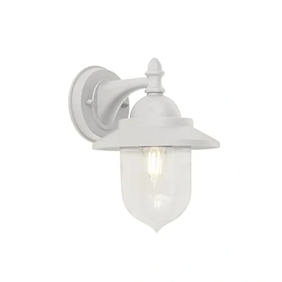 Image of lights4living Modern White IP44 Outdoor Exterior Wall Light Lantern 1701WH
