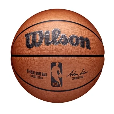 Image of Wilson NBA Official Game Ball, Indoor, Leather, Size: 7, Brown
