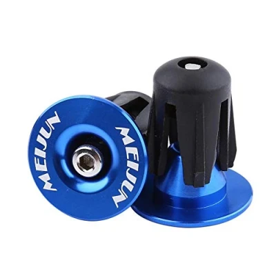 Image of MAGT Bike Handlebar End Plugs, 2pcs Universal Colorful Aluminum Bicycle Handlebars Bar Grips Plugs Caps Accessory (bule)