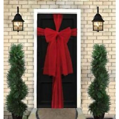 Image of Theme Machine Red Christmas Door Bow Kit 9 Metres to Make Decoration for Front