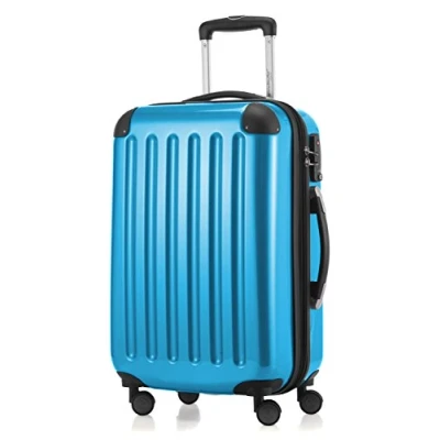 Image of HAUPTSTADTKOFFER Alex Carry On luggage Board Suitcase Bag Hardside Spinner Trolley 4 Wheel Expandable, 55cm, TSA, cyanblue