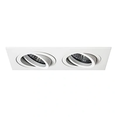 Image of Taro Twin Adjustable Recessed Downlight Matt White, Fire Rated, GU10