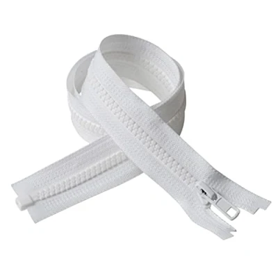 Image of IPEA Zipper Long 90 cm White Colour 2 Units Chain Size #5 Zippers Divisible for Glare Sewing Furniture Jackets Zip Width 30 mm