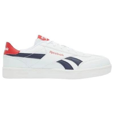 Image of Reebok Smash EDGE Unisex Multicourt tennis shoes for kids, Size: 3, Footwear white/vector navy/vector red High quality imitation leather