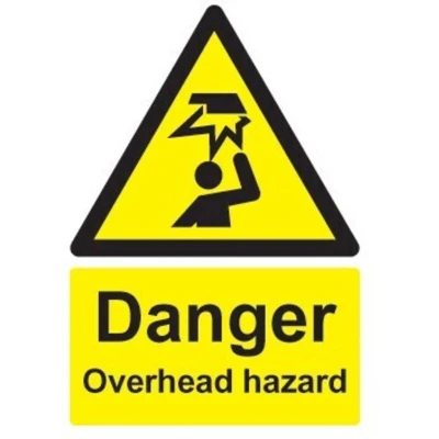 Image of Sitesafe Overhead Hazard Rigid PVC Danger Sign 420 x 594mm