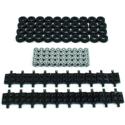 Image of NEW Lego Tire, Wheel and Square Axles Bulk Lot 100 Pieces Total