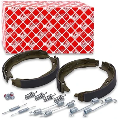 Image of 0044208620, A0044208620 Handbrake Shoes FEBI BILSTEIN 32793 Rear Axle with attachment material MERCEDES BENZ: C Class Saloon, T modell