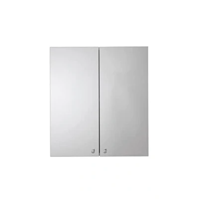 Image of Croydex Mirrored Cabinet, White Steel, Large Double
