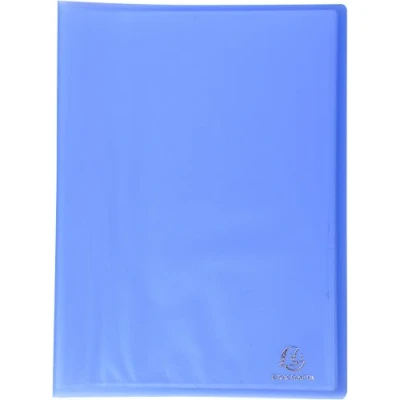 Image of Exacompta Ref 85462E Chromaline Semi Rigid PP Display Book 240 x 320mm in Size, Suitable for Holding A4 Documents, 40 Pockets, 80 Viewing Pages Blue