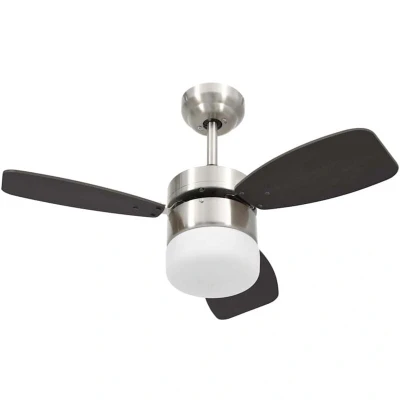 Image of vidaXL Ceiling Fan with Light and Remote Control 76 cm Dark Brown