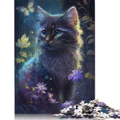 Image of Jigsaw Puzzles for Adults Cat Flower Galaxy 1000 Piece Puzzle Cardboard &amp; Kids Age 12 Years Up Educational Toys size : 38x26cm