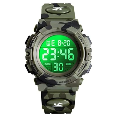 Image of Digital Watch for Boys Girls, Waterproof Sport Kids Watches with Alarm/Stopwatch/12 24H, Childrens Electronic LED Wrist Junior Teenagers Boy Camouflage