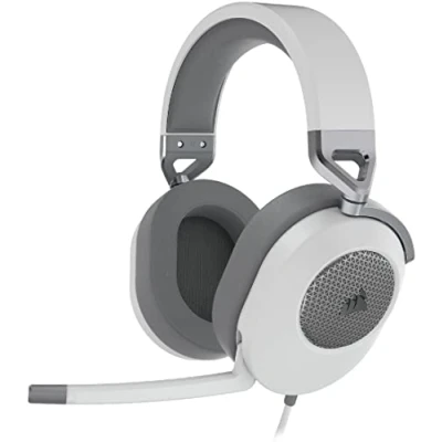 Image of CORSAIR HS65 SURROUND Multiplatform Wired Gaming Headset Dolby Atmos SonarWorks SoundID iCUE Compatible PC, Mac, PS5, PS4, Xbox, Nintendo Switch, Mobile White