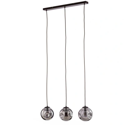 Image of Lindby Valentina pendant light, E14, 3 bulb, smoky grey, glass