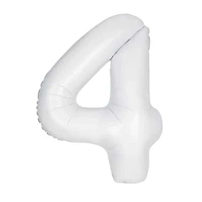 Image of Giant Foil Number 4 Balloon 86 cm Matte White