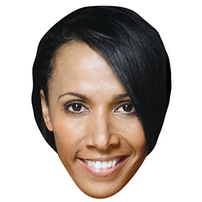 Image of FoxyPrinting KELLY HOLMES JB Athletics Fancy Dress Cardboard Celebrity Party Face Mask