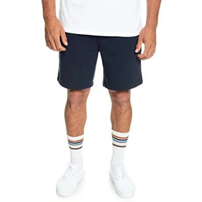 Image of Quiksilver Young Mens Essentials Terry Casual Shorts, Navy Blazer, S UK