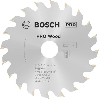 Image of Bosch 2608643071 1 x Circular Saw Blade Optiline Wood, 85 15 1.1 mm, Number of Teeth 20
