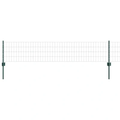 Image of vidaXL Euro Fence with 11 U Posts Green 0,4x25 m Steel