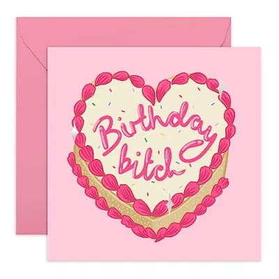 Image of Central 23 Funny Birthday Card For Her &#039;Birthday Bitch&#039; Happy Adults Girls Friends Comes with Cute Stickers