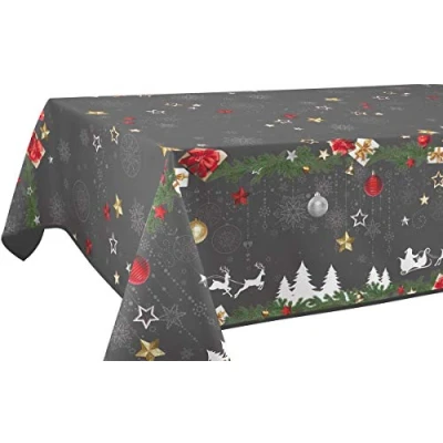 Image of Le linge de Jules Stain Resistant Christmas Tablecloth Size: Rectangular 150 x 350 cm