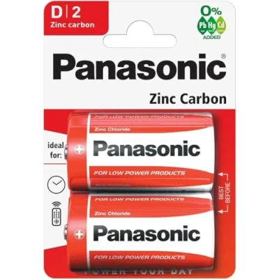 Image of Panasonic batteries, D, Zinc, 1
