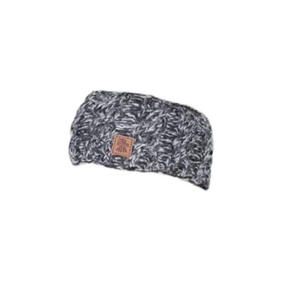 Image of Pachamama Women Wool/Mohair Ear Warmer Headband Fleece Lined Handknitted Flecked Knit One Size Handmade Fair Trade (Charcoal)