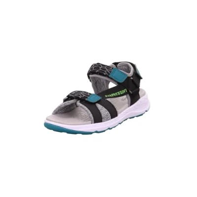 Image of Superfit Criss Cross Sandal, Black/Green 0000, 10 UK Child
