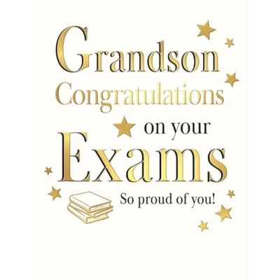 Image of Regal Publishing Exam Congratulations Card, Grandson on Your Exams 8 x 6 inches