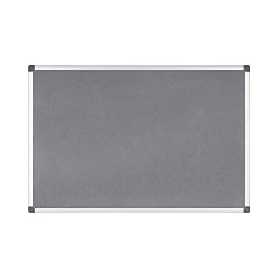 Image of Bi Office Notice Board Maya, Grey Felt, Aluminium Frame, 105 x 75 cm