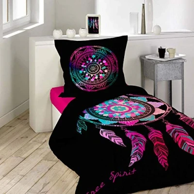 Image of Douceur d&#039;Intérieur Duvet Cover Set, Cotton, Good Luck Charm, 140 x 200 cm