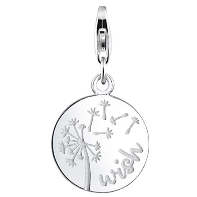 Image of Nenalina 0405142119 Flower Carabiner Charm Pendant for Bracelet 925 Sterling Silver, Glass, Crystal