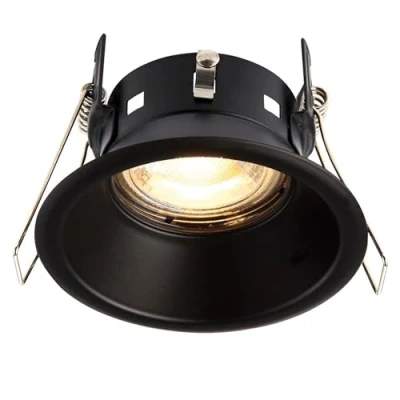 Image of SPECULO Fire Rated Downlights Anti Glare Ceiling Lights Matt Black LED GU10 Spotlights IP65 Waterproof Recessed Bathroom