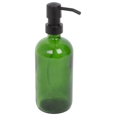 Image of Green Glass Soap Dispenser 500ml By Harbour Housewares