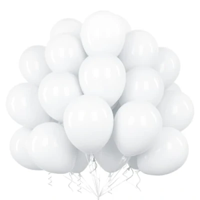 Image of Teselife White Balloons, 50Pcs 12 Inch Matte Latex Balloon Arch Garland Kit Women Men Kids Birthday Wedding Proposal Anniversary Graduation Engagement Baby Bridal Shower Valentine Decorations