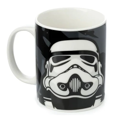 Image of Puckator The Original Stormtrooper Black Porcelain Tea Coffee Mug Funny Home Accessories Cute Gifts for Girlfriend Large Mugs Men Women Hot Drinks Cups Presents Secret Santa Gift Cup Set