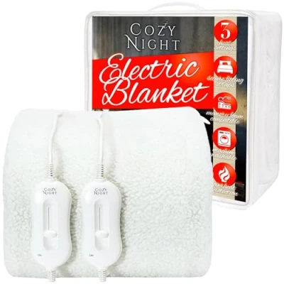 Image of Cozy Night Electric Blanket Heated Mattress Cover Dual Control (Double Size)