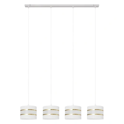 Image of Helen Straight Bar Pendant Ceiling Light White, Gold 100cm