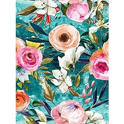 Image of Wee Blue Coo Bright Floral Pattern Unframed Art Print Poster Wall Decor 12x16 inch